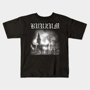 Burzum Church Burning | Black Metal Kids T-Shirt